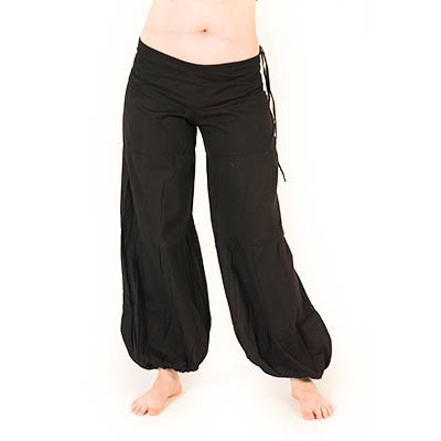 Baggy breite Haremhose schwarz - Hippie Yoga